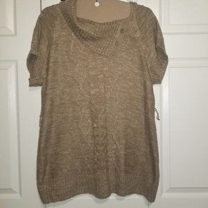 Cowl neck sweater dress/tunic short sleeves